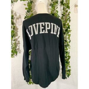 Victoria's Secret Love Pink Black Long Sleeve Top Women's size Small